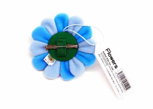 Takashi Murakami Flower Keychain/ Pin Blue & Yellow - Image 2