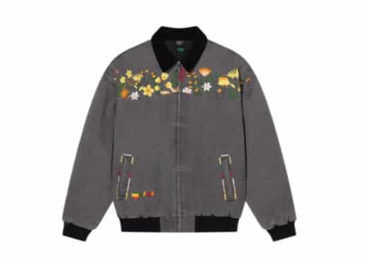 A Few Good Kids Floral Vintage Detroit Jacket Black front view