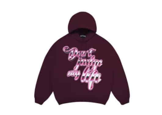 A Few Good Kids Sparkling Glass Hoodie Burgundy front view
