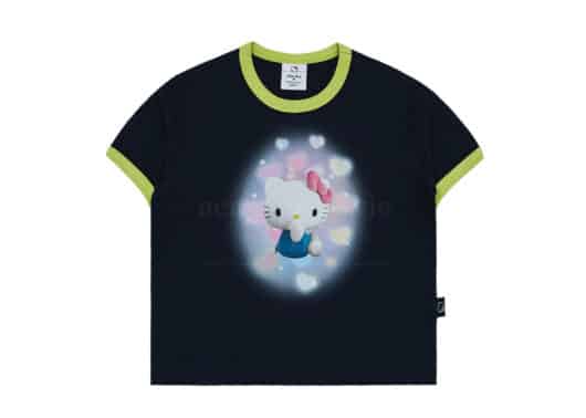 ADLV Sanrio Hello Kitty 3D Artwork Crop Tee Navy