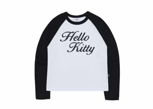 ADLV Sanrio Hello Kitty Lettering Raglan L/S Tee White