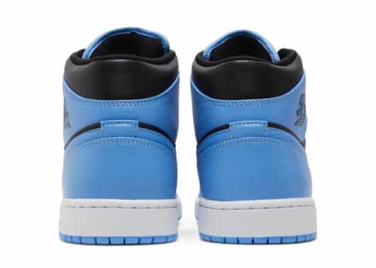 Air Jordan 1 Mid University Blue Black back view