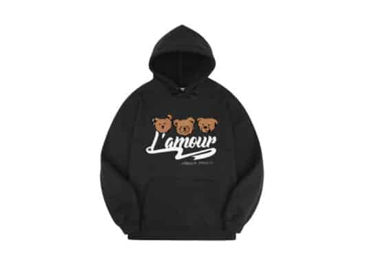 Ambler l'amour Hoodie Black AHP1012 front view
