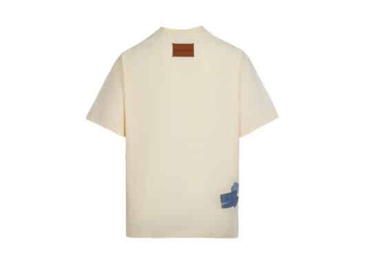 Aventen Pin Broken Denim Logo Tee White back view