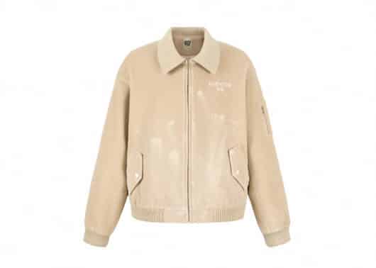 Aventen Pin Cargo Fleece Jacket Khaki front view