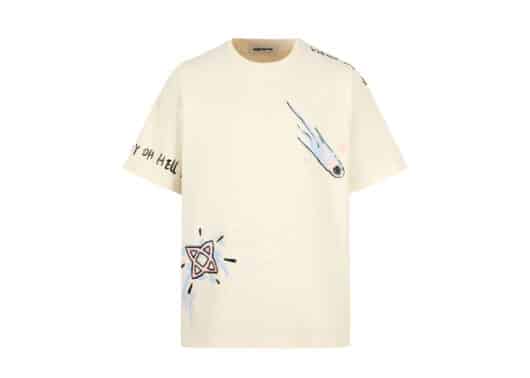 Aventen Pin Catroon Shooting Star Tee Cream front view
