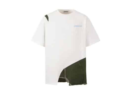 Aventen Pin Denim Bottom Tee White front view