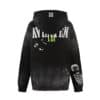 Aventen Pin Footprint Washed Hoodie Black back view