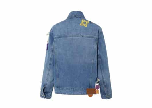 Aventen Pin Multi Colour Logo Badge Denim Jacket Blue - Image 2