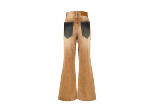 Aventen Pin Multi Patch Destroyed Denim Pants Khaki back view