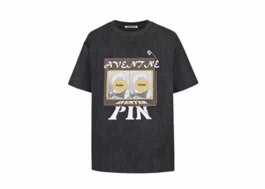 Aventen Pin Music Lyrics Tee Black front view