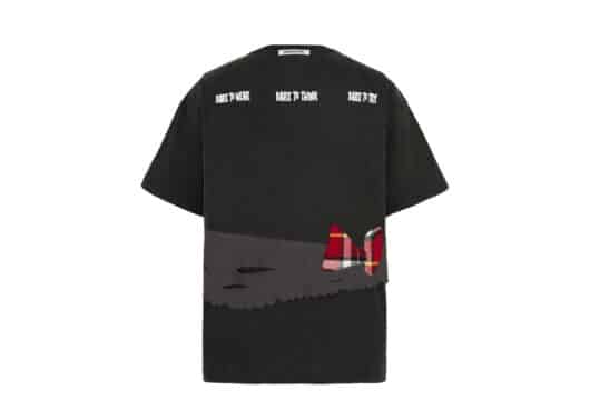 Aventen Pin Walf Check Patch Tee Black back view
