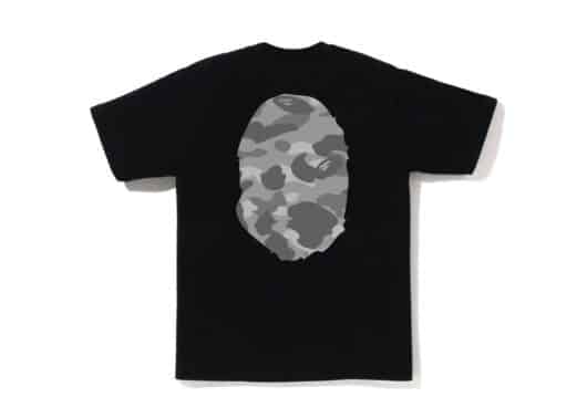 BAPE Honeycomb Camo Big Ape Head Tee Black Grey - Image 2