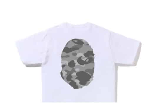 BAPE Honeycomb Camo Big Ape Head Tee White Grey - Image 2