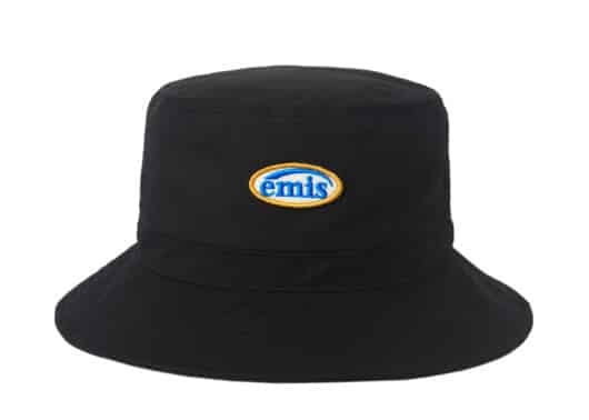 Emis Mini Wappen Bucket Hat Black front view