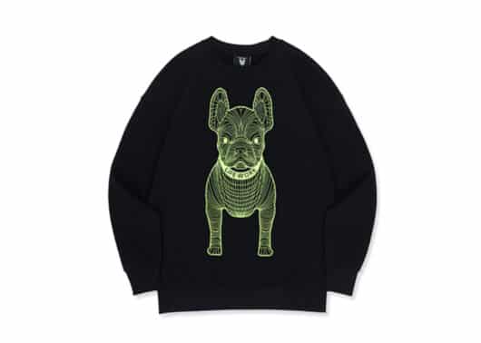 Life Work Big Ladok Crewneck Black Green MT990 front view