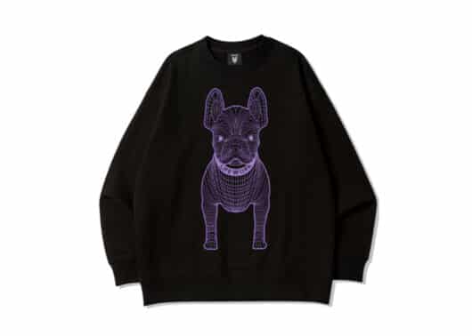 Life Work Big Ladok Crewneck Black Purple MT990 front view