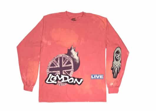 Travis Scott O2 Live Tie Dye Long Sleeve Tee Multicolor front view