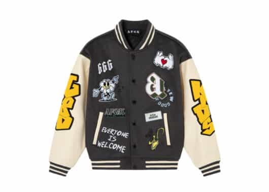 A Few Good Kids Sunflower Graffiti Baseball Jacket Grey