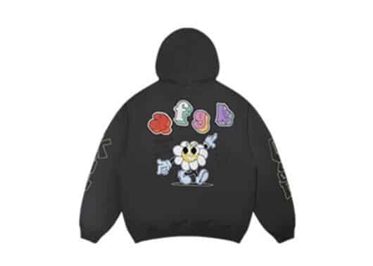 A Few Good Kids Sunflower Graffiti Zip Hoodie Grey back view