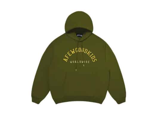 A Few Good Kids WorldWide Angel Logo Hoodie Olive front view