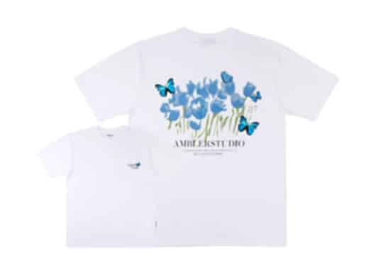 Ambler Blue Butterfly Tee White AS1030