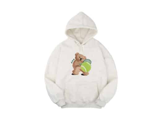 Ambler Tennis Bear Hoodie Oatmeal AHP1021