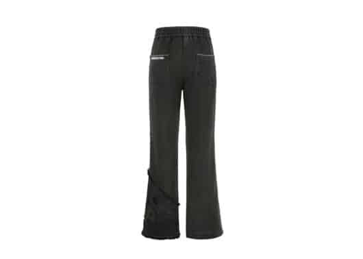 Aventen Pin Bottom Denim Patchwork Pants Black - Image 2