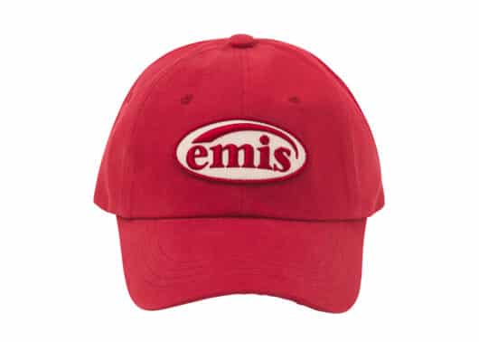 Emis Tone On Tone Wappen Ball Cap Red front view