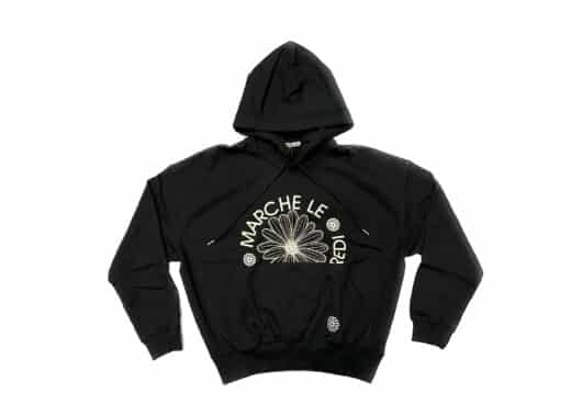 Mardi Mercredi Marche Emblem Hoodie Black Cream