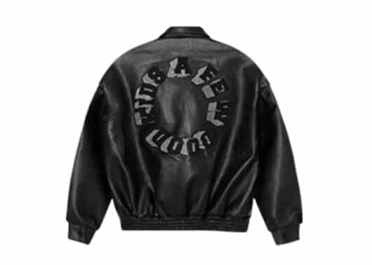 A Few Good Kids Dark Horse Season Rhinestone 3D Logo Leather Jacket Black back view