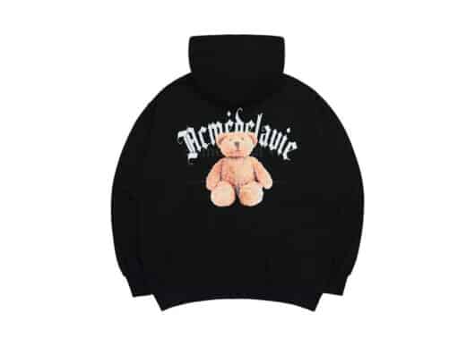ADLV Gold Chain Bear Zip Hoodie Black back