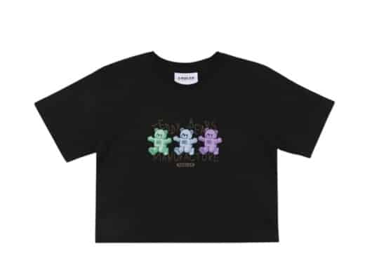 Ambler Manufacture Of Teddy Crop Tee Black ACR406 front view