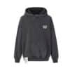 Aventen Pin Cracked Logo Washed Hoodie Black front view