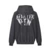 Aventen Pin Cracked Logo Washed Hoodie Black