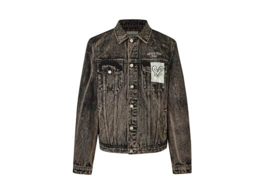 Aventen Pin Memo Patch Denim Jacket Brown - Image 2