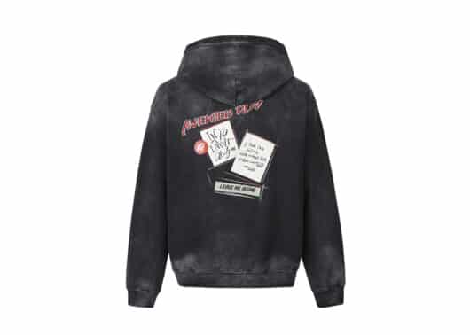 Aventen Pin Memo Print Hoodie Black