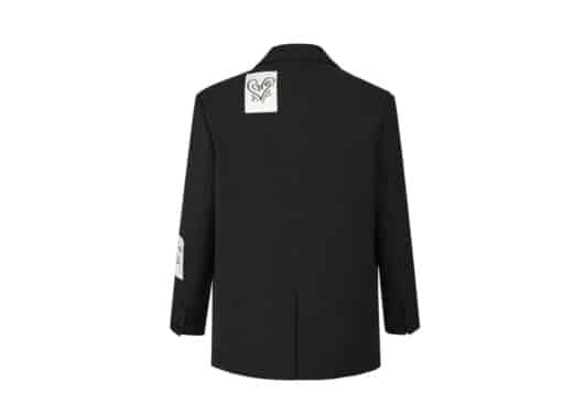 Aventen Pin Multi Memo Patch Suit Black back view