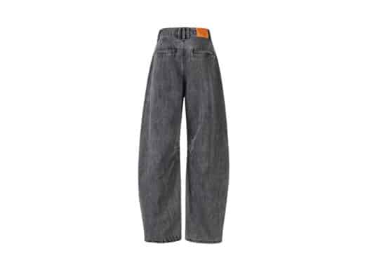 Aventen Pin Signature Logo Patch Pockets Faded Jeans Black back view