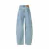 Aventen Pin Signature Logo Patch Pockets Faded Jeans Blue back view