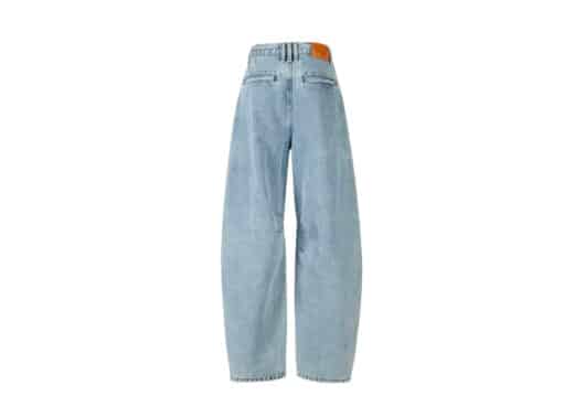 Aventen Pin Signature Logo Patch Pockets Faded Jeans Blue back view