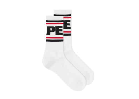 Bape Line Socks White/Black