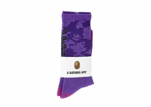 Bape Woodland Graphic Socks Purple