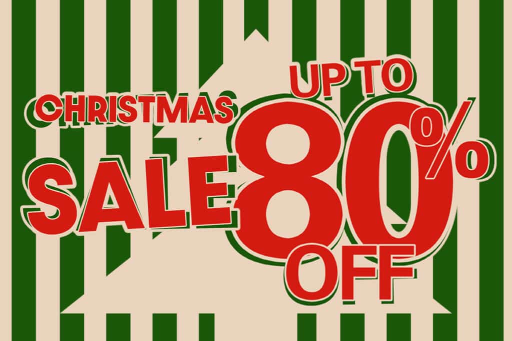 Christmas sale of up to 80% OFF
