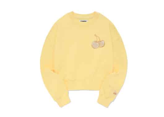 KIRSH Middle Cherry Crop Crewneck Light Yellow CTM502