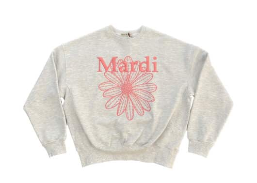 Mardi Mercredi FlowerMardi Needlework Crewneck Heather Coral
