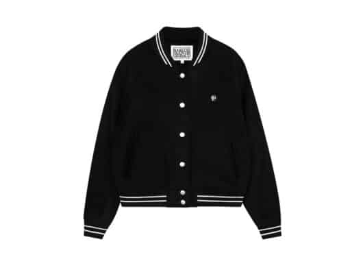 Marithe Francois Girbaud Circle Logo Varsity Jacket Black