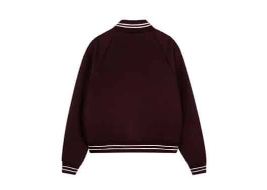 Marithe Francois Girbaud Circle Logo Varsity Jacket Burgundy - Image 2
