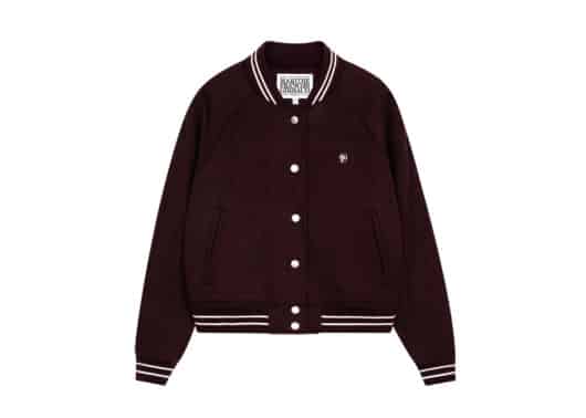 Marithe Francois Girbaud Circle Logo Varsity Jacket Burgundy