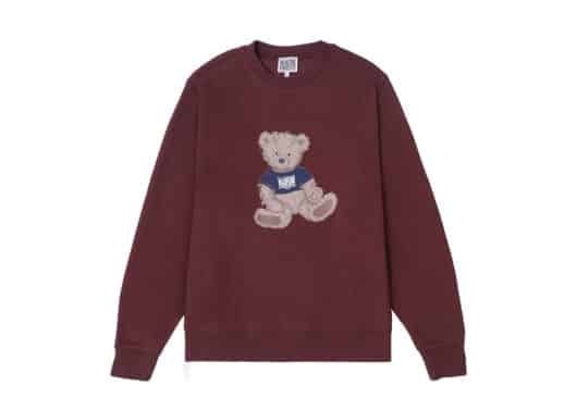 Marithe Francois Girbaud Doodle Bear Crewneck Burgundy